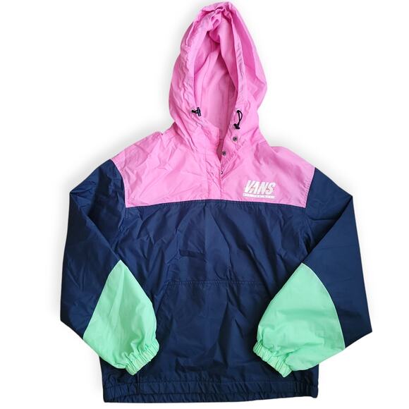 Vans Sport Stripe Anorak 1/2 Button Up Pullover Hoodie Women Sz S - Picture 4 of 13